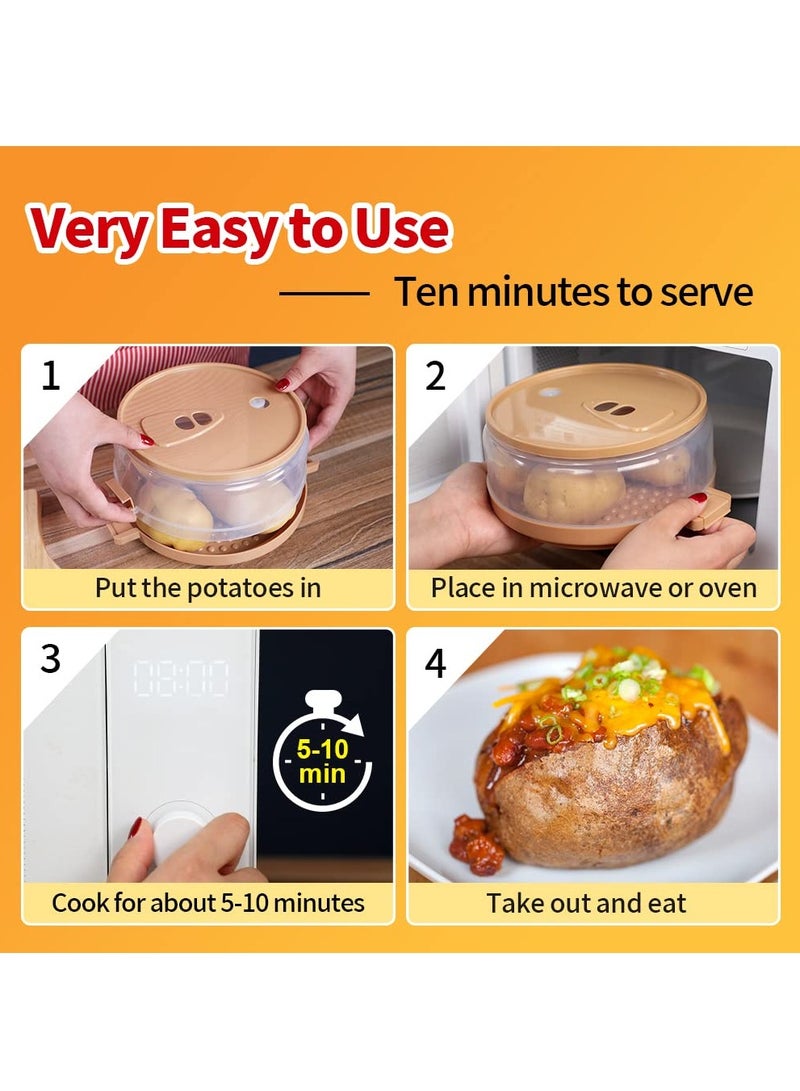 SYOSI طباخ البطاطس المخبوزة بالموجات الدقيقة SYOSI، يطهى في دقائق بطاطس لذيذة، طباخ بطاطس للمطبخ بالموجات الدقيقة، صندوق بطاطس شفاف مناسب للمطبخ بالموجات الدقيقة، آمن للغسالة - Image 3