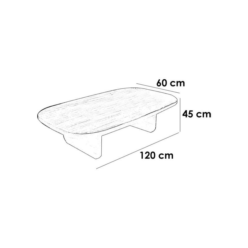 بيتك طاولة قهوة خشب قشرة الجوز بني - 120×60×45 سم - Image 2