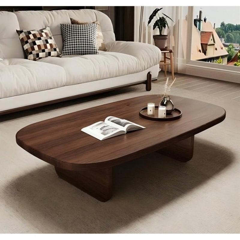 بيتك طاولة قهوة خشب قشرة الجوز بني - 120×60×45 سم - Image 1