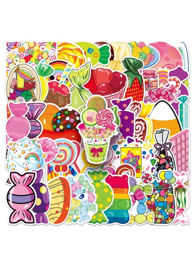 50Pcs Candy Sticker Funny Design Cute Dessert Vinyl Waterproof Stickers for Girls Water Bottle Laptop Decor Party Favors Birthday Gifts - Image 4