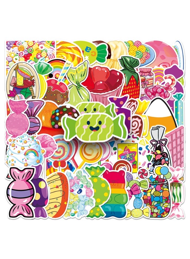 50Pcs Candy Sticker Funny Design Cute Dessert Vinyl Waterproof Stickers for Girls Water Bottle Laptop Decor Party Favors Birthday Gifts - Image 5