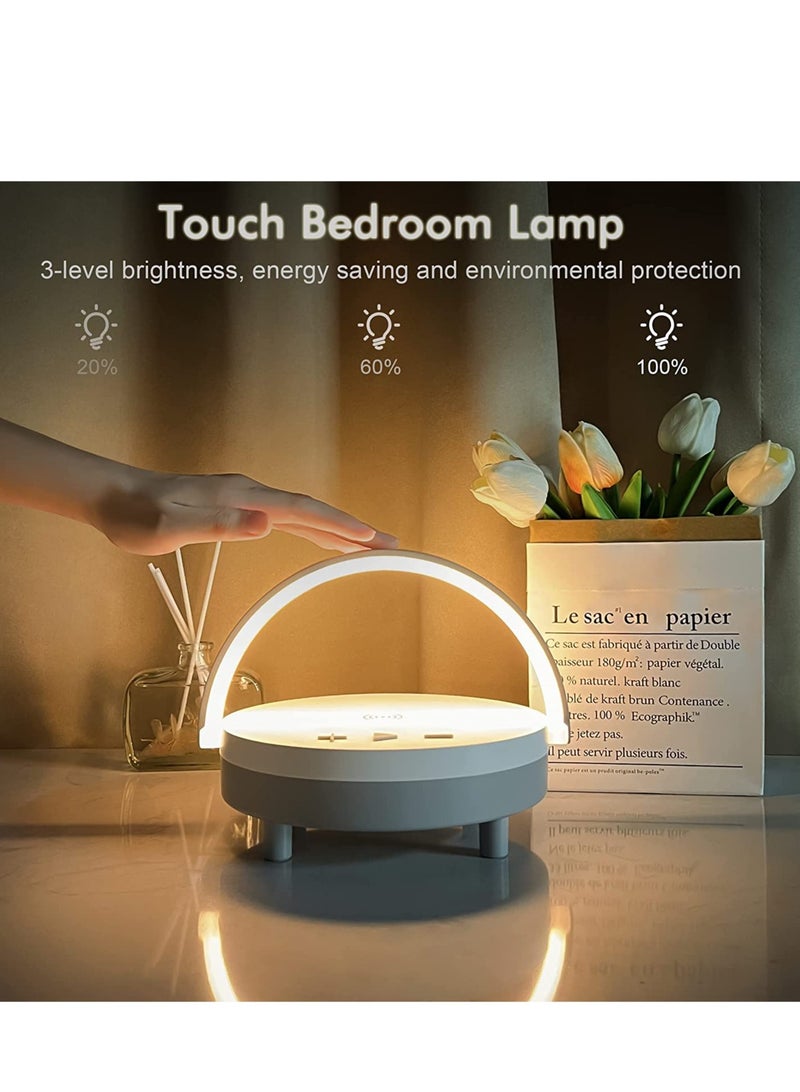ELTRAZONE LED Night Light Table Lamps, Music Lamp Wireless Charger Portable Bluetooth Speaker Touch Lamp, Portable Bluetooth Speaker, Wireless Charging Nightstand Lamp ,Birthday Gifts for Women, Men, Dad, Mom - Image 2