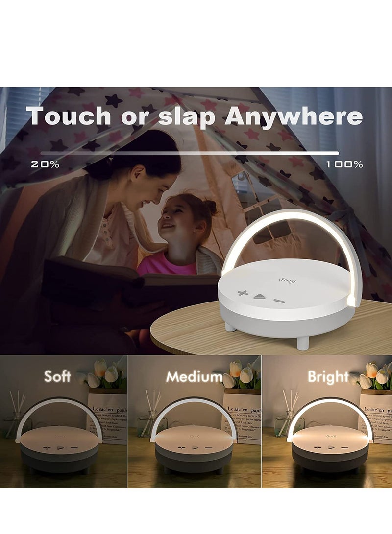 ELTRAZONE LED Night Light Table Lamps, Music Lamp Wireless Charger Portable Bluetooth Speaker Touch Lamp, Portable Bluetooth Speaker, Wireless Charging Nightstand Lamp ,Birthday Gifts for Women, Men, Dad, Mom - Image 4