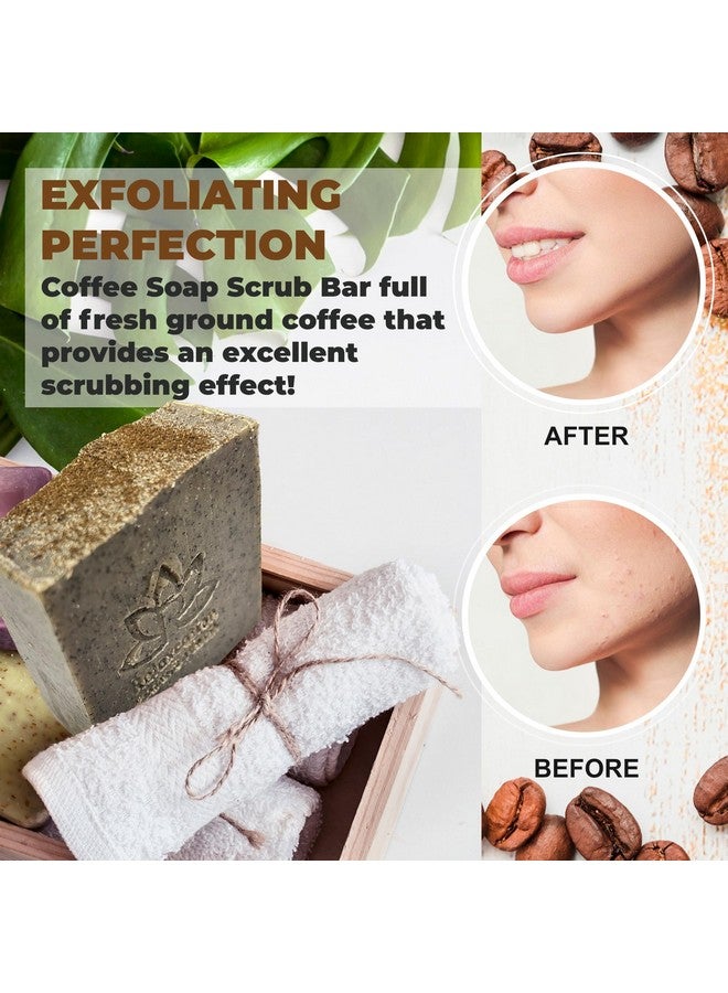 Relaxcation 100% Handmade Coffee Scrub Soap Bar With Fresh Ground Coffee And Cocoa Butter Coffee Scrub Cold Process Soap With Coffee Latte Aroma Oil Good Scrubbing Effect Body Exfoliating And Moisturizing - Image 2