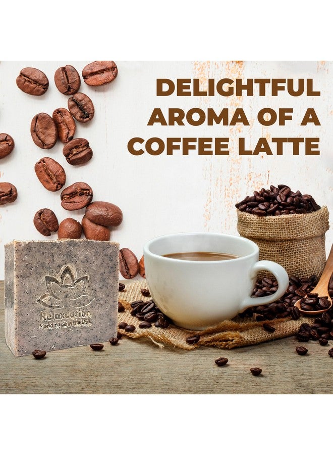 Relaxcation 100% Handmade Coffee Scrub Soap Bar With Fresh Ground Coffee And Cocoa Butter Coffee Scrub Cold Process Soap With Coffee Latte Aroma Oil Good Scrubbing Effect Body Exfoliating And Moisturizing - Image 4