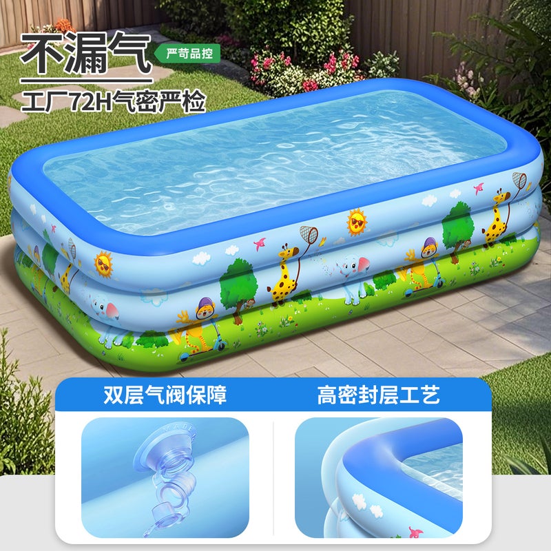 حوض سباحة قابل للنفخ للأطفال والعائلة، حمام سباحة كبير من PVC - Image 5