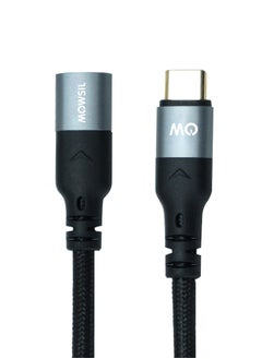 MOWSIL USB C 3.1 Extension Braided Cable Type C Extension Wire USB C 3.1 Gen2 5A Extented Cord Compatible for iPad mini 6, Macbook, Nintendo Switch etc - 2Meter  - Image 1