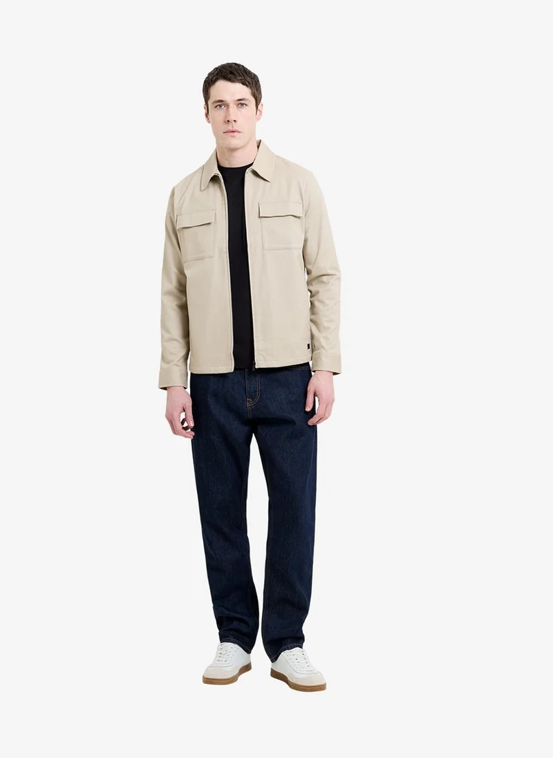 فرنش كونكشن Men's Sand Zipthough Cavarlly