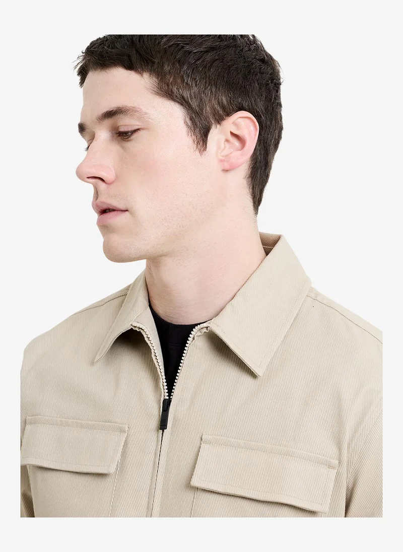 فرنش كونكشن Men's Sand Zipthough Cavarlly