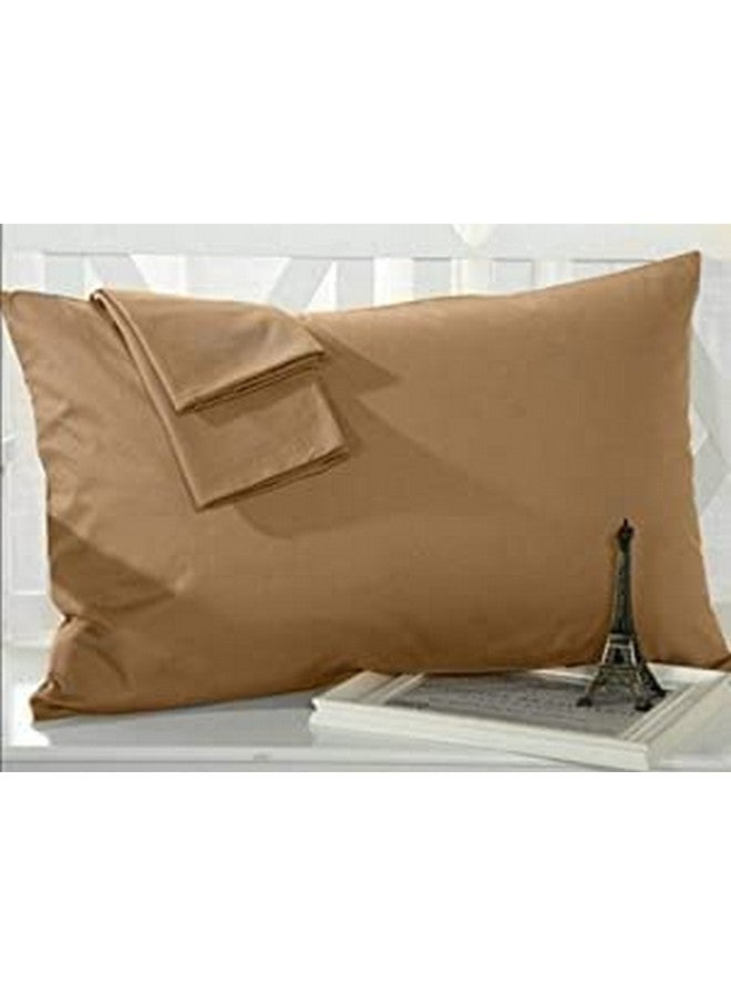 Om Bedding Collection Travel Pillowcase 14x20 500 Thread Count Egyptian Cotton Set of 2 Toddler Pillowcase Zipper Closer 100% Egyptian Cotton (Toddler Travel 14x20 Zipper, Taupe Solid) - Image 2
