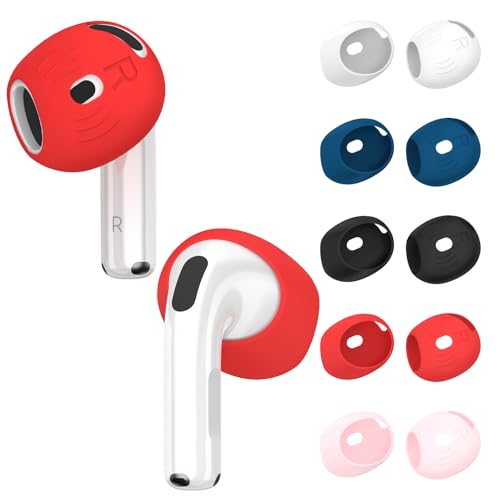 TUDIOW [5 Pairs] for AirPods 4 Ear Tips Covers Sport Anti Slip Anti Scratche Skin Soft Silicone Eartip AirPods 4 Gen Earbuds Accessories Compatible with Apple AirPods 4th Generation (5 Colors Mix) - Image 1
