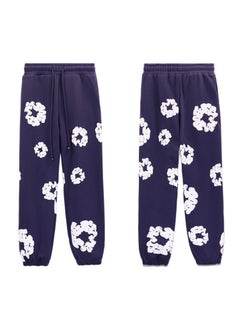 Generic Autumn Winter Couples Hoodie Sweatpants Set 8155 sapphire blue 