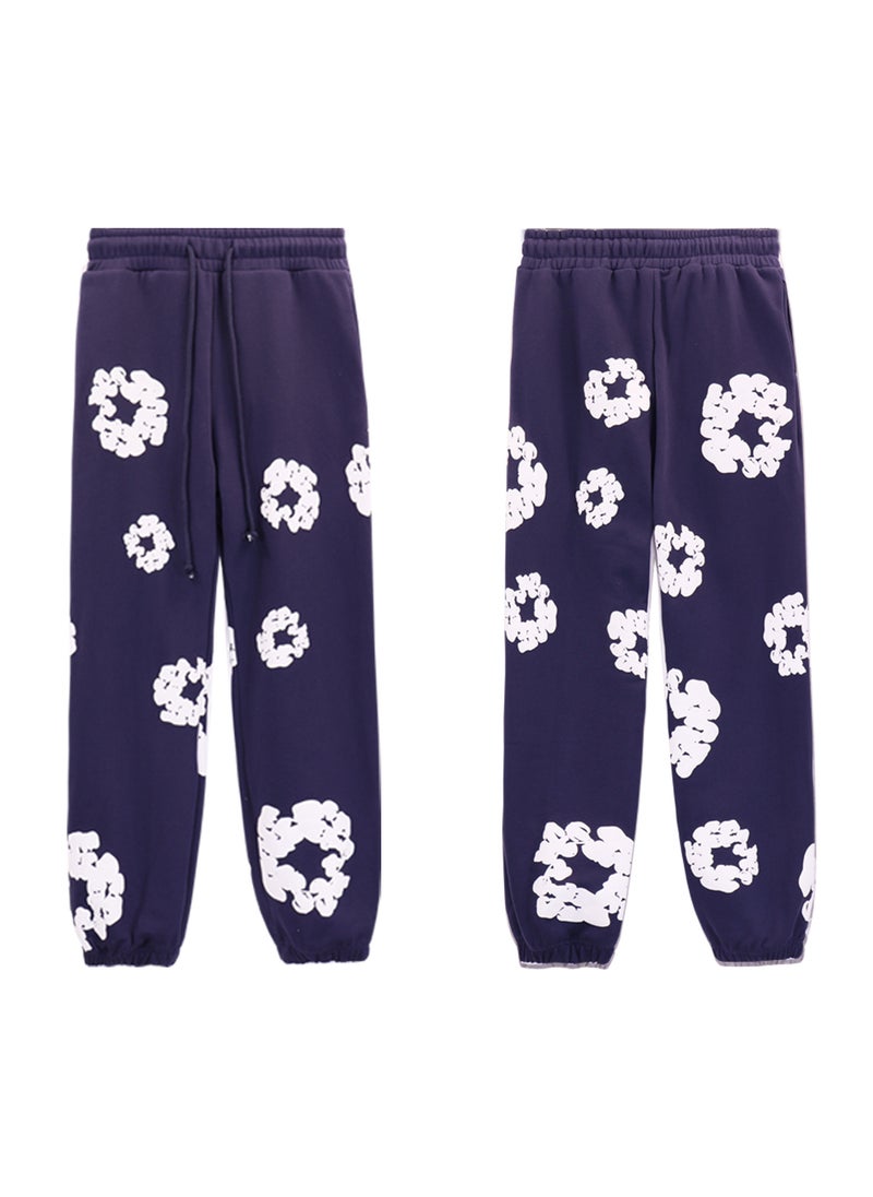 Generic Autumn Winter Couples Hoodie Sweatpants Set 8155 sapphire blue 