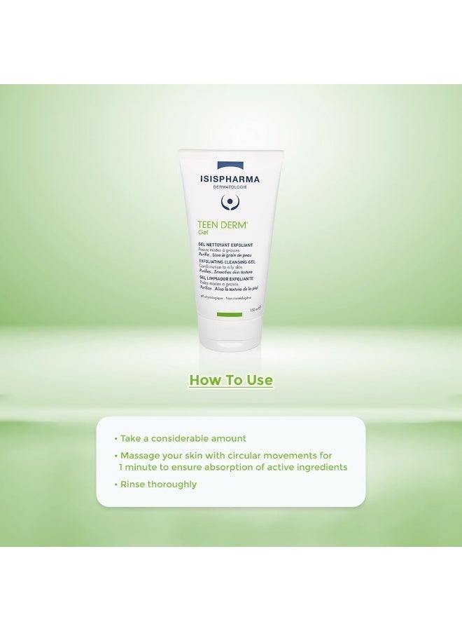 ISIS PHARMA ISISPHARMA Teen Derm Exfoliating Cleansing Gel for Combination & Oily Skin | Purifies, Controls Excess Sebum, Reduces Blackheads & Imperfections | Soap-Free & Non-Comedogenic | 150ml - Image 4