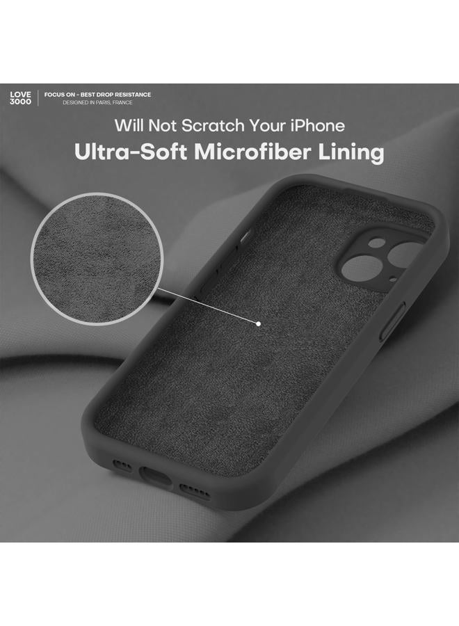 LOVE 3000 Designed for iPhone 13 Case, Premium Silicone with [Camera Protection] [Soft Anti-Scratch Microfiber Lining] Shockproof Protective Phone Case for iPhone 13 Women Men Girls 6.1", Black - Image 5