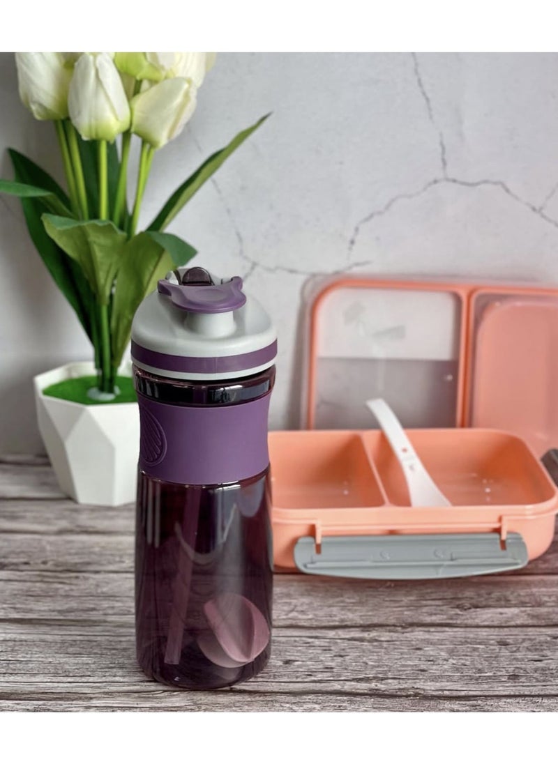 VIO - Gym Shaker Bottle 800 ML 100% Leakproof Stylish Dual Straw Sipper Bottle with Mixer Ball for Protein BPA Free Material Sports Water Bottle For Adults Kids with Supplement Stirring Ball Drinking Cup for Fitness Exercise Yoga Sports Gym Men Women - Image 1