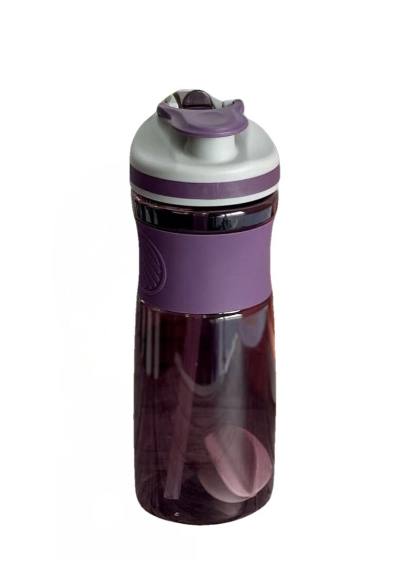VIO - Gym Shaker Bottle 800 ML 100% Leakproof Stylish Dual Straw Sipper Bottle with Mixer Ball for Protein BPA Free Material Sports Water Bottle For Adults Kids with Supplement Stirring Ball Drinking Cup for Fitness Exercise Yoga Sports Gym Men Women - Image 1