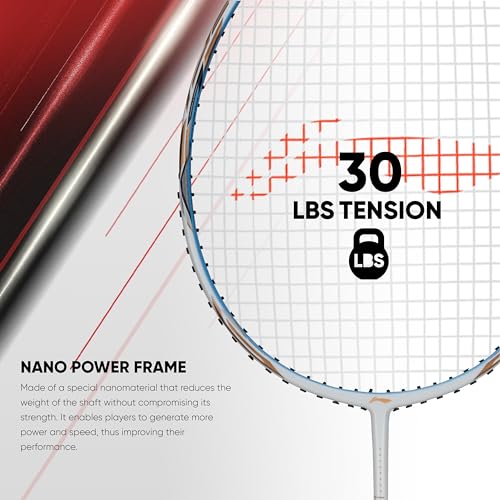 Li-Ning Graphite Ignite 8 Lightweight Attacking Unstrung Badminton Racket with Full Cover | 77 Grams | Max Tension : ?30 Lbs | Nanotech Shaft & Expanded Sweet Spot, Black - Image 3