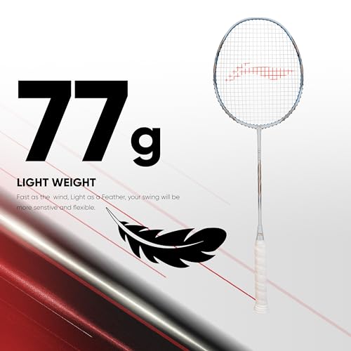Li-Ning Graphite Ignite 8 Lightweight Attacking Unstrung Badminton Racket with Full Cover | 77 Grams | Max Tension : ?30 Lbs | Nanotech Shaft & Expanded Sweet Spot, Black - Image 4