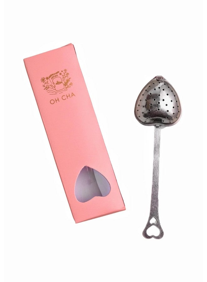 OH CHA - مصفاة شاي على شكل قلب | مصفاة من الفولاذ المقاوم للصدأ للاستخدام اليومي | خالية من BPA، متينة | فلتر شاي أخضر وأسود، صانع | 14 سم - Image 5