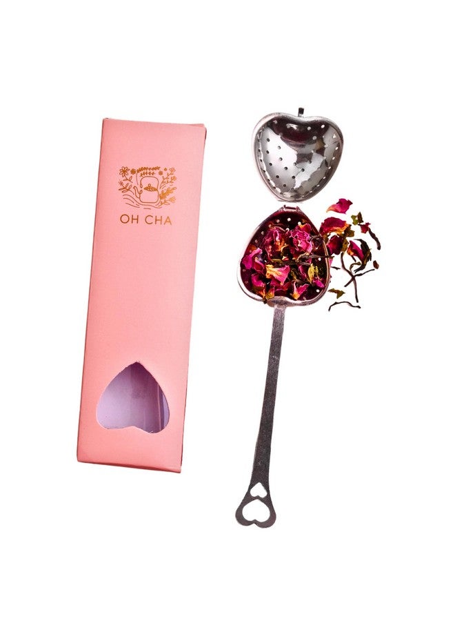 OH CHA - مصفاة شاي على شكل قلب | مصفاة من الفولاذ المقاوم للصدأ للاستخدام اليومي | خالية من BPA، متينة | فلتر شاي أخضر وأسود، صانع | 14 سم - Image 1