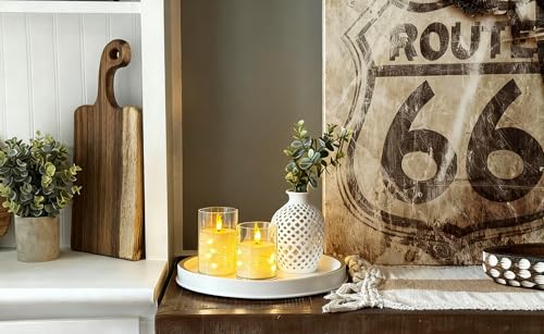 HGF 10" Small Gold and White Tray, Lightweight Metal Round Vanity Tray for Bathroom, Candle Holder for Living Room Decor - Image 4