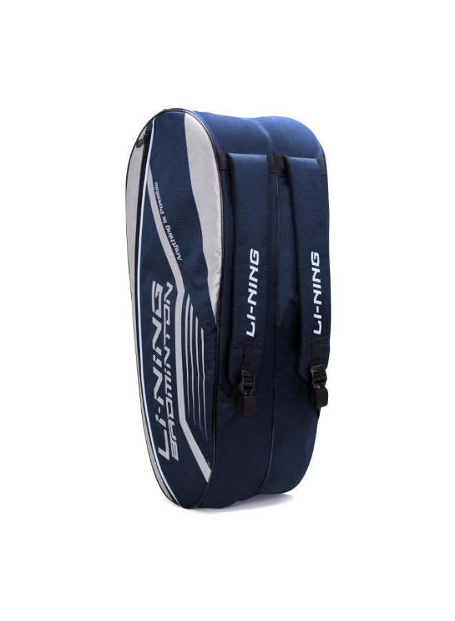 Li-Ning Li-Ning Hot Shot Triple Zipper Polyester Badminton Kit Bag (Navy/Silver, Large) - Image 1