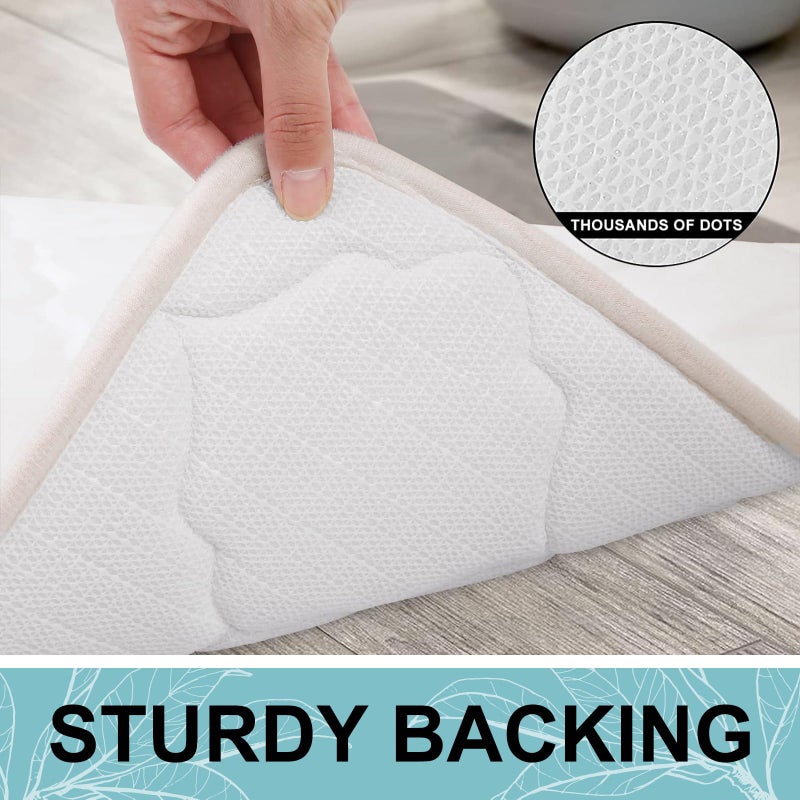 OLANLY Memory Foam Bath Mat Rug  Ultra Soft Non Slip and Absorbent Bathroom Rug  Machine Wash Dry  Comfortable  Thick Bath Rug Carpet for Bathroom Floor  Tub and Shower  30x20  Ivory - Image 3