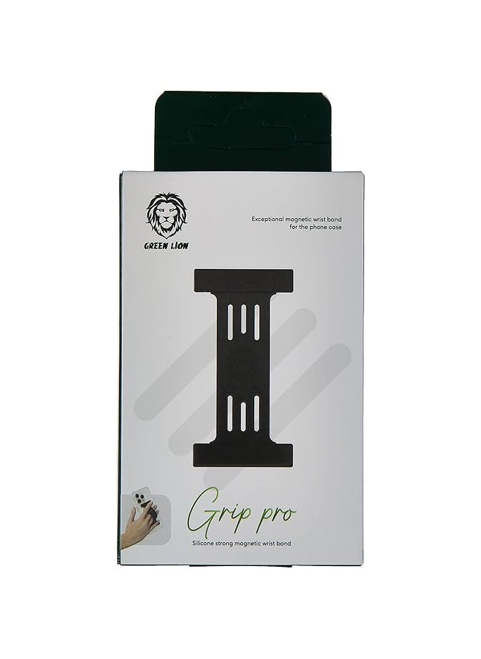 GREEN LION - Grip Pro Silicone Strong Magnetic Wrist Band, Soft and Comfortable, Easy Grip & Anti-Drop For iPhone 14 Pro Max - Black - Image 1
