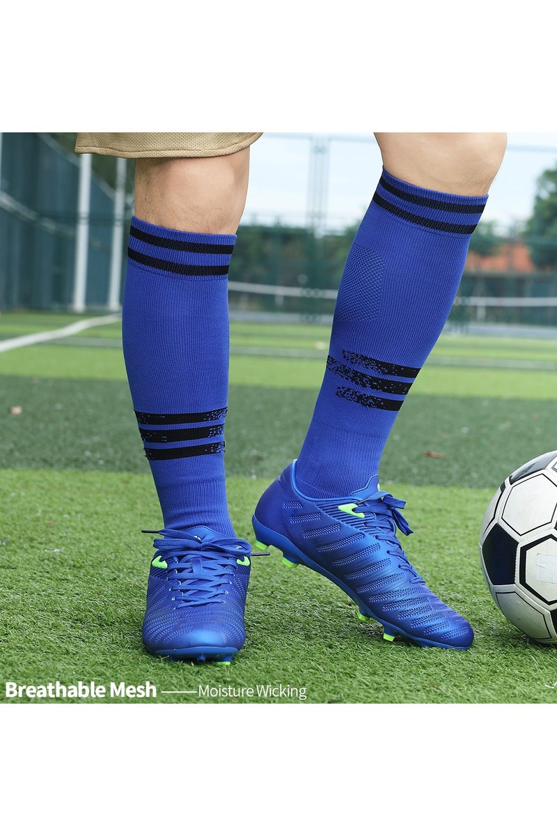 SKY WING Soccer Socks, Sport Knee High Socks Calf Compression Athletic Socks for Mens and Women Running&Training Football Thickening Keep Warm Sock-Blue-4 Pair - Image 4