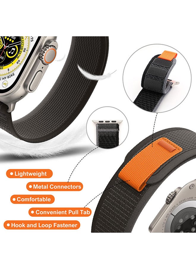 O Ozone - Trail Nylon Loop Straps For Apple Watch Band Ultra 49mm 42mm 44mm 45mm Adjustable Sport Braided strap for iWatch Series 8/7/6/5/4/3/2/1/SE - Blue/Grey - Image 1