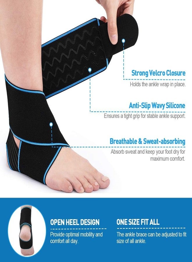 Cetaplast Ankle Support Brace - Adjustable Ankle Brace Wrap Strap for Sports Protect, Plantar Fasciitis, Achilles tendonitis, Ligament damage, Injury Recovery, Men Women (Free Size) (Blue) - Image 4