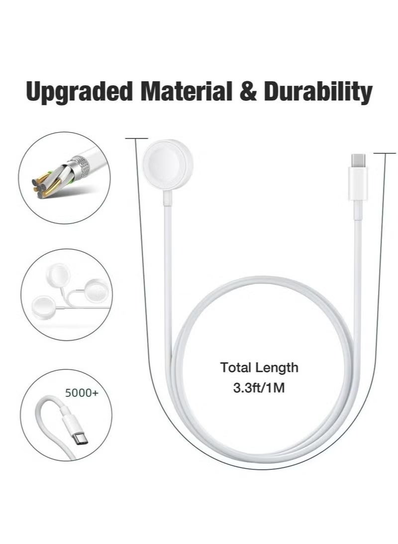 DeHuCg Applicable to Apple Watch Charger USB C Magnetic Fast iWatch Charger Portable Compatible with iWatch Ultra/Series 11/10/9/8/7/6/SE/SE2/5/4/3/2/1（1M） - Image 4