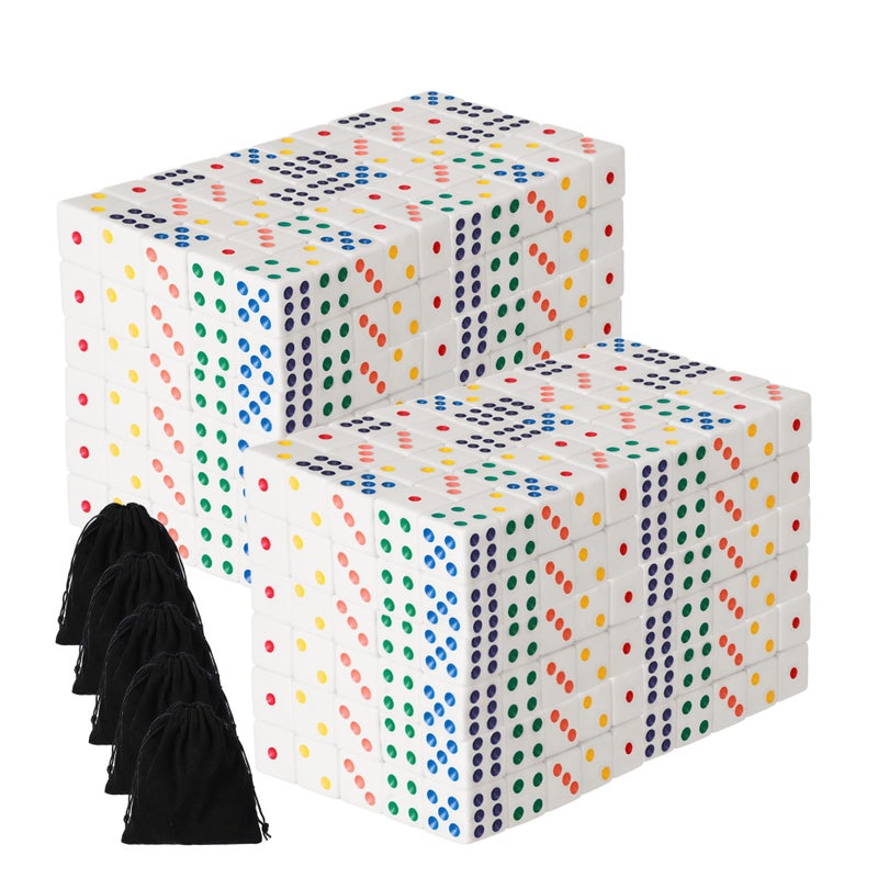 Simgoing 500 Pieces 16mm Dice Bulk 6 Sided Dice Set with 5 Pieces Drawstring Pouches StandardMulti Colors - Image 3