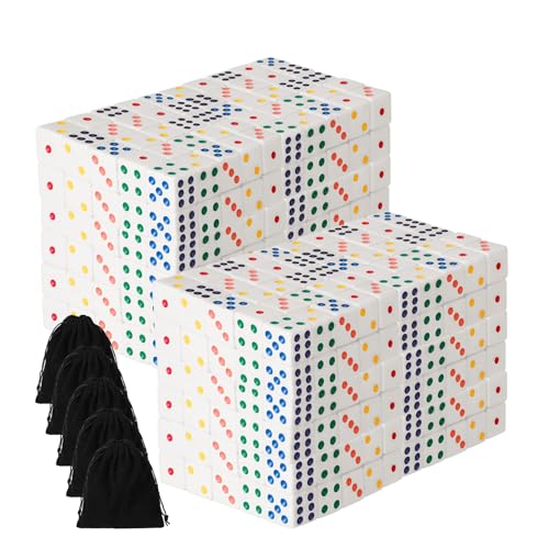 Simgoing 500 Pieces 16mm Dice Bulk 6 Sided Dice Set with 5 Pieces Drawstring Pouches StandardMulti Colors - Image 1