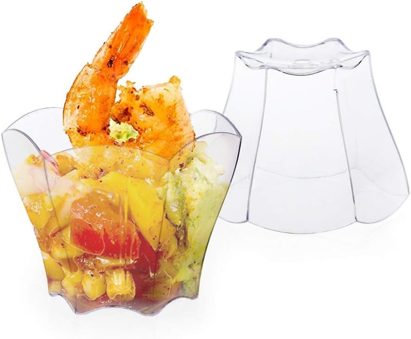 Kingrol 100 Count Mini Dessert Cups with Spoons 23 oz Disposable Clear Bowls for Mousse Puddings Appetizers Sauces - Image 3