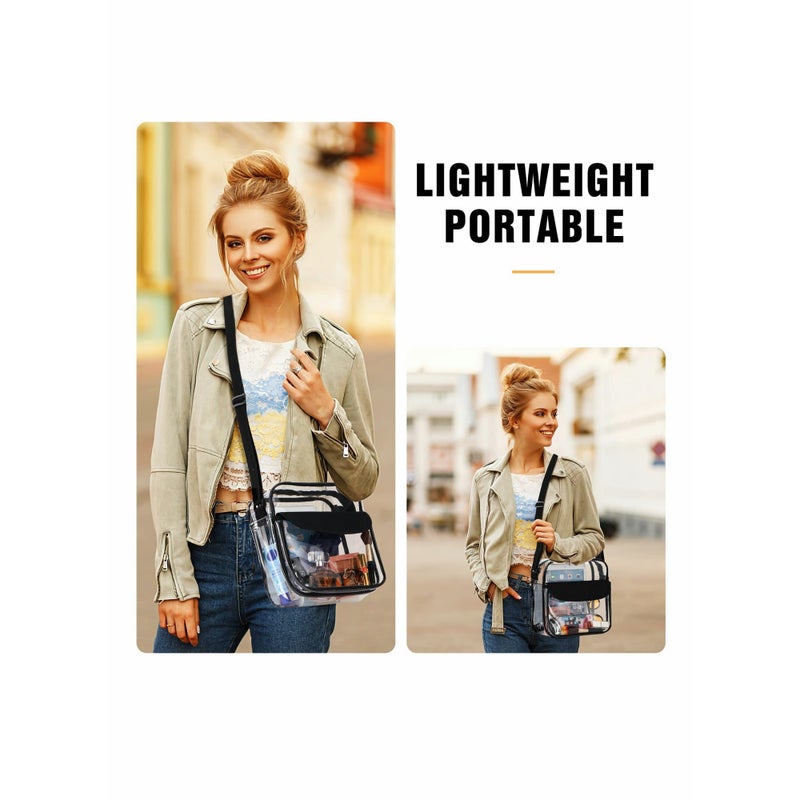 Zikra Clear Crossbody Bag, See Through Clear Purse Handbags with Adjustable Strap, Transparent Waterproof PVC Messenger Shoulder Bag for Women Work Sport Concert, Clear - Image 5
