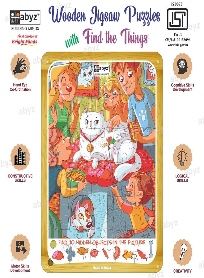 ABYZ Wooden Jigsaw Puzzle – The Pampered Cat Playset for Fun Educational & Little Explorers, 30-Pieces & Pack of 5 Fun Games with Multicolor | Birthday Gift for (3-6 Year) Age Kids. - Image 3