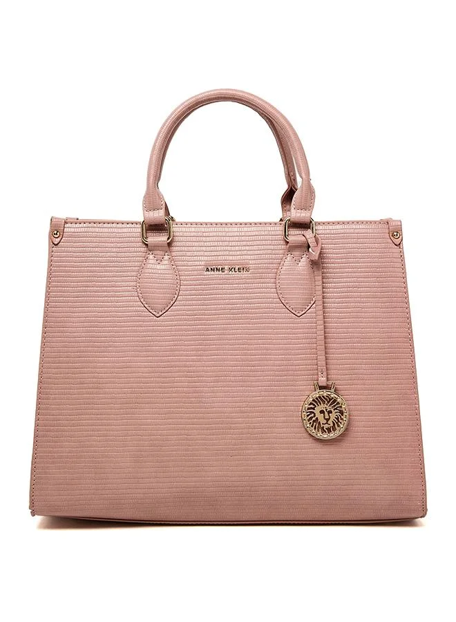 Croc Textured Zippered Satchel Bag