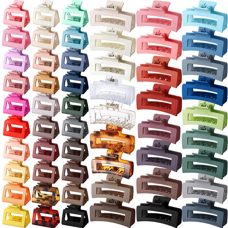 56 Pcs Hair Clips Bulk  2 Inch  335 Inch Claw Clips for Women Girls Rectangle Nonslip Hair Accessories for Thick  Thin Gift