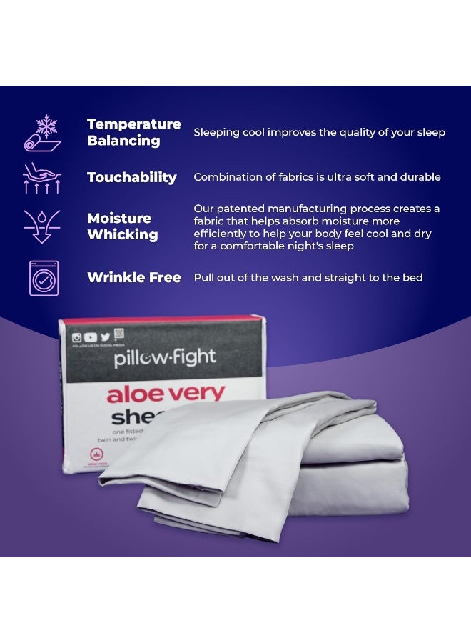Pillow Fight Aloe Very Bedding Sheet Set Infused with Aloe Vera - 1000 Thread Count - Includes 2 Pack Set  - Image 2