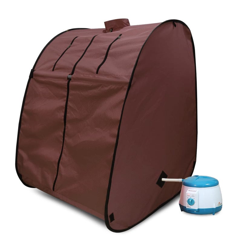Kawachi Kawachi Portable Steam Sauna Bath for Health and Beauty Spa at Home Chocolate Brown - Image 2