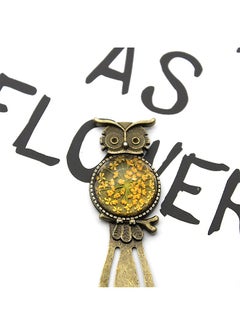 Generic 2 Pcs Owl Book Mark Bookmark Rulers Clips, Vintage Elegant Bronze Metal Bookmark Book Page with Dried Flower, Bookmark for Student Kids Teacher Book Club (Pink+Blue)  - Image 4