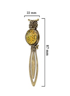 Generic 2 Pcs Owl Book Mark Bookmark Rulers Clips, Vintage Elegant Bronze Metal Bookmark Book Page with Dried Flower, Bookmark for Student Kids Teacher Book Club (Pink+Blue)  - Image 2