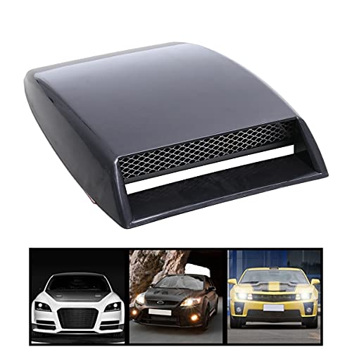 VORCOOL Universal Car Hood Scoop Sport Racing Air Flow Intake Turbo Bonnet Hood Vent Grille Cover (Black) - Image 2