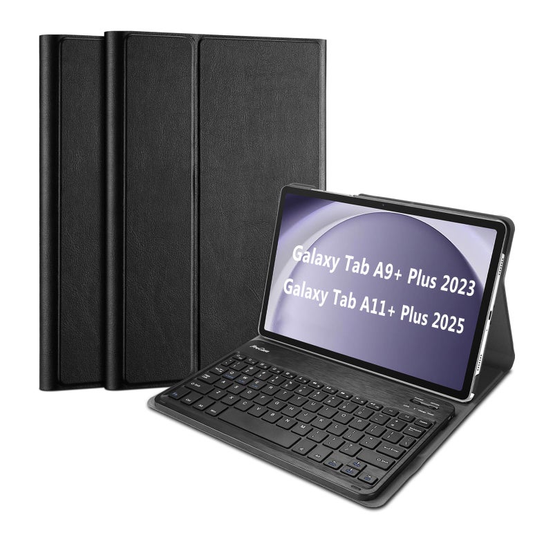 ProCase Keyboard Case for Galaxy Tab A11+ Plus 2025/ A9+ Plus 11 Inch 2023, Lightweight Case with Magnetic Detachable Wireless Keyboard for Galaxy Tablet 11"- Black - Image 1