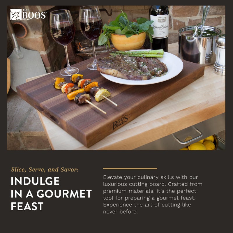 John Boos Block Reversible Wood Cutting Board, R-Board, 18"x12"x1.5", Walnut - Image 4