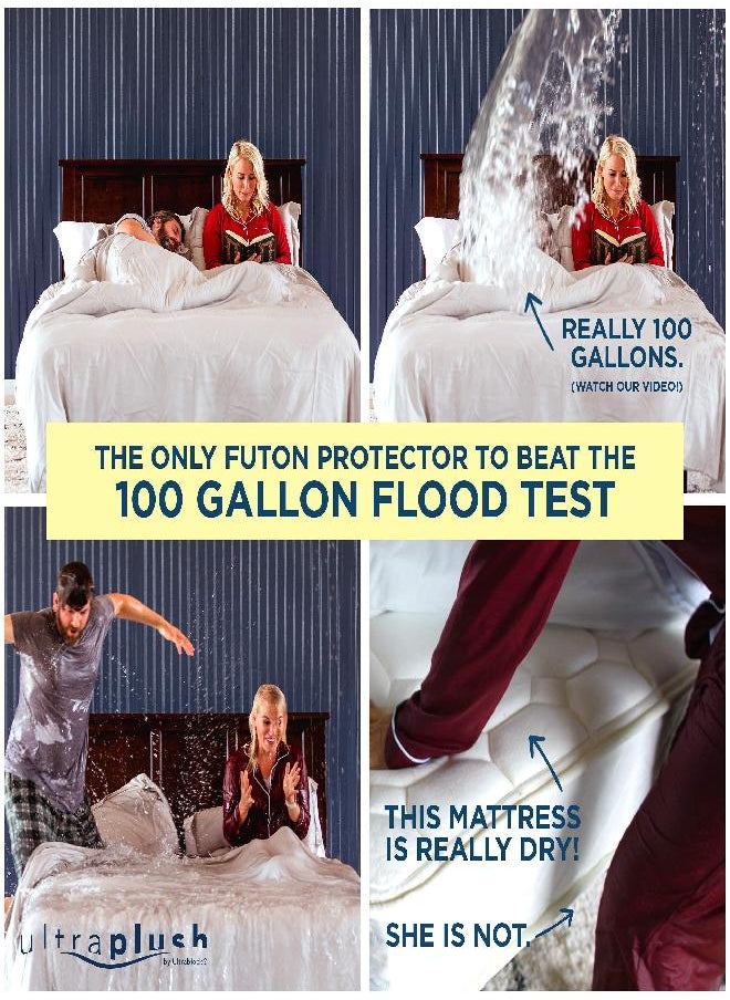 UltraBlock - UltraBlock Ultra Plush 100% Waterproof Premium Mattress Protector, Luxuriously Soft and Comfortable, Fitted Fit for Full Size Futon Mattresses Up to 12" Thick, Futon Cover - Image 1