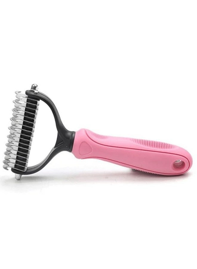 بت فرشاة الطبقة السفلية للكلاب، فرشاة الطبقة السفلية ذات الجانبين لإزالة الشعر المتساقط والتشابك للكلاب والقطط والأرانب، أدوات احترافية للعناية بالشعر للحيوانات الأليفة، تزيل الطبقة السفلية السائبة والشعر المزعج - Image 1