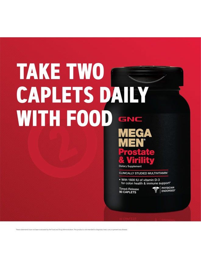 GNC - Mega Men Prostate and Virility | Supports Optimal Sexual Health and Prostate Health | 90 Caplets - Image 1